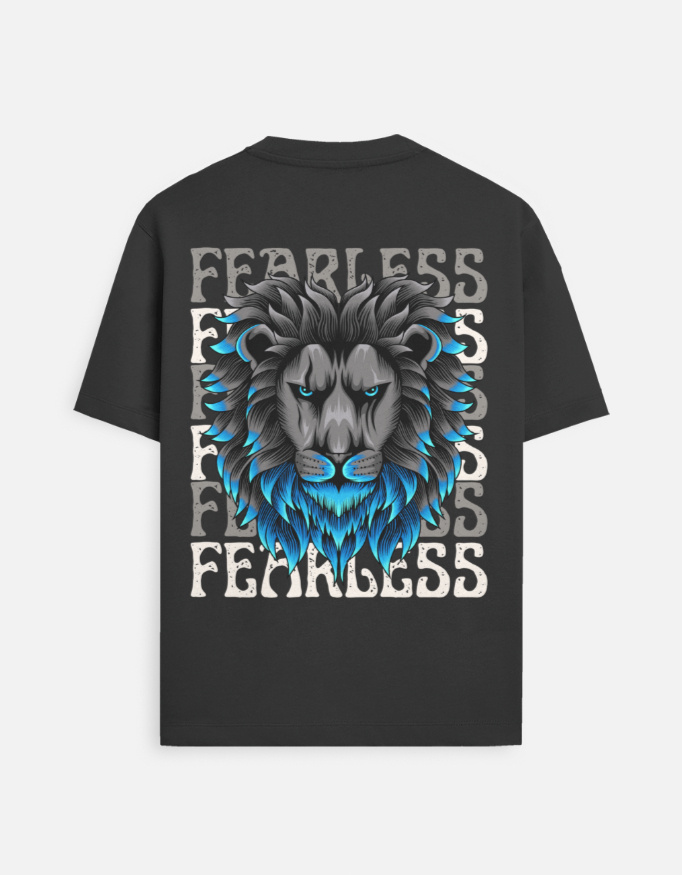 Fearless Lion Unisex Crew Neck T-Shirt – 100% Cotton Comfortable Graphic Tee - Image 2