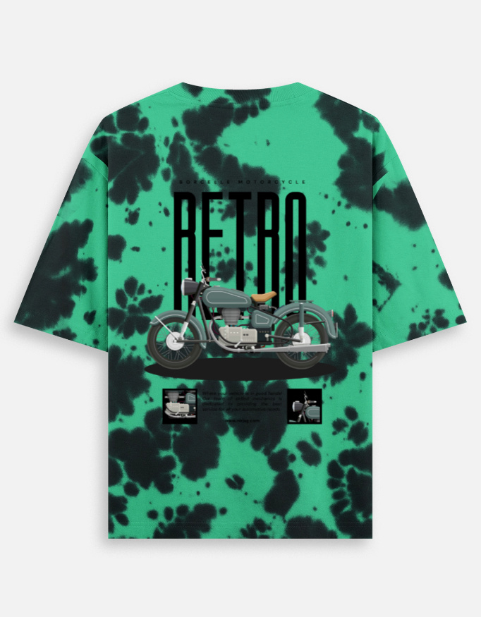 Unisex Tie Dye Oversized T-Shirt – Retro Motorcycle & Vintage Styl - Image 5
